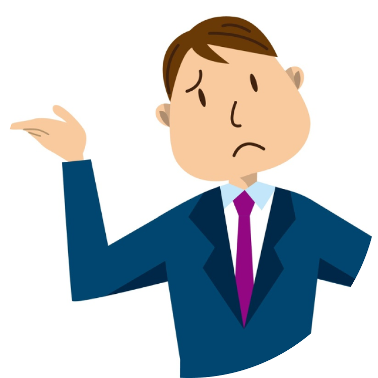 悩んでいる男性のイラスト